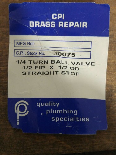 1/4 TURN BALL VALVE 1/2 FIP X 1/2 OD STRAIGHT STOP - Picture 3 of 4