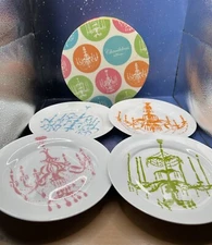 Rosanna Chandelier Plates 8" Salad Dessert Side Four Pc Set with Original Box