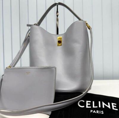 【CELINE】セリーヌ★bucket★バケット 16 ★グレー★ Celine Serine 16 Bucket Bag 2-Way Shoulder Bag Current Model
