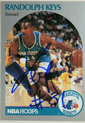 Randolph Keys Charlotte Hornets Autographed 1990 NBA Hoops #56