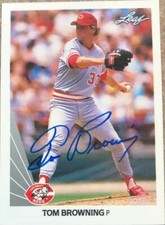 Tom Browning Autographed 1990 Leaf #110