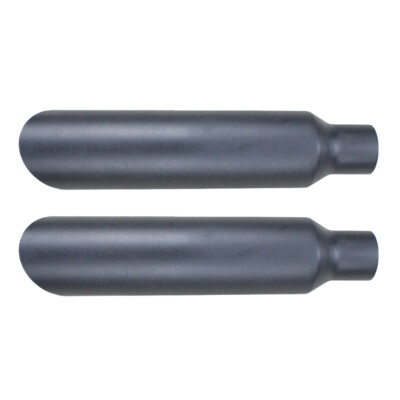 Pair of Powder Coated Black angle cut exhaust tip 2.5'' inside 4'' outside 18''