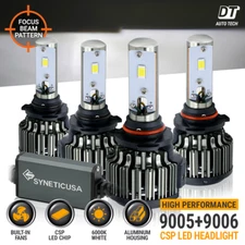 SYNETICUSA 9005+9006 LED Combo Headlight Kit CSP 240W Light Bulbs Hi Low Beam