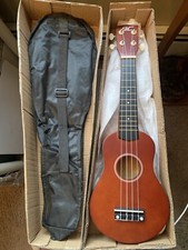 NEW in Box BC Acoustic 21" Soprano Basswood Dark Wood Ukulele w/ Case FREE SHIP