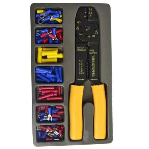Crimper Plier Wire Cutter Stripper and Electrical Terminal Connector 101pc TE758 - Afbeelding 1 van 2