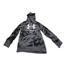 UNDER ARMOUR Sweater Youth XS COLD GEAR Hoodie Pullover Black Gray Camo Gorpcore