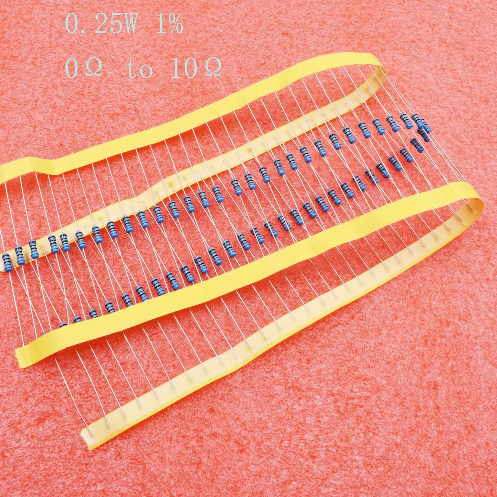 100PCS Metal Film Resistor 0.25W 1/4W ±1% - Full Range of Values (0Ω to 10MΩ)