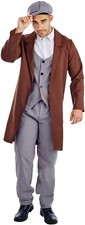 Graues Gangster Kostüm für Herren 20er Jahre Anzug Karneval Faschingskostüm