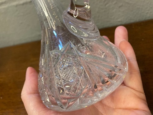 Vintage Antique APB Clear Glass Cruet Vinegar Oil & Stopper Hobstar Design - Picture 4 of 16