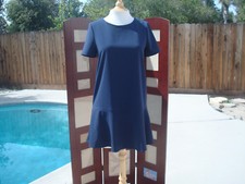NWT MNG Mango Suit Navy Blue  Short Sleeve Women's Dress Sz 4