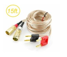 15ft CablesOnline 14AWG Speaker Wire Pair Banana Plug to XLR Plugs Audio Cables
