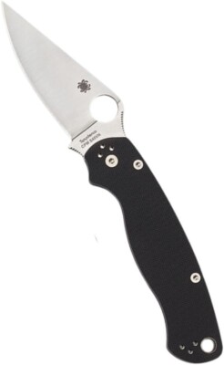 Spyderco ParaMilitary 2 G-10 Black 3.45'' Plain Edge Folding Pocket Knife C81GP2