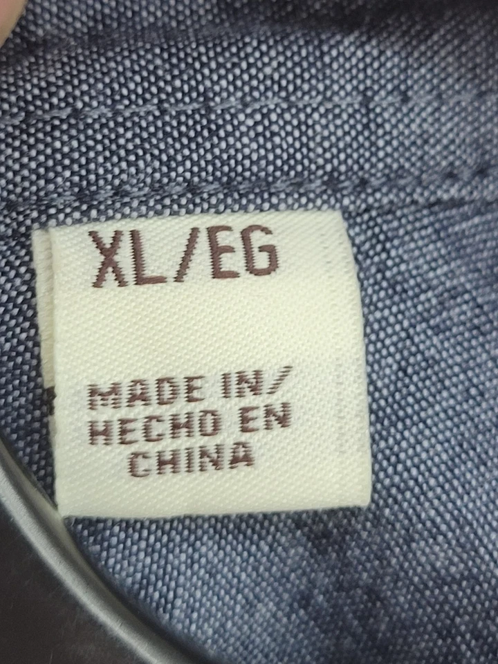 Weatherproof Vintage Shirt Mens XL Blue Stripe Woven Long Sleeve Button Up - Image 4 of 4