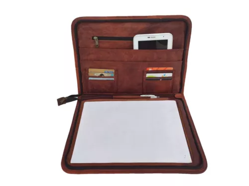 Portfolio Padfolio A4 Document Case Folder Business Executive Real Leather Bags