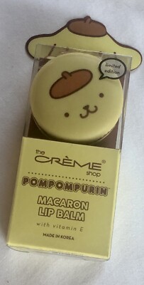 The Crème Shop x Sanrio Hello Kitty Macaron Lip Balm Pompompurin Caramel Pudding