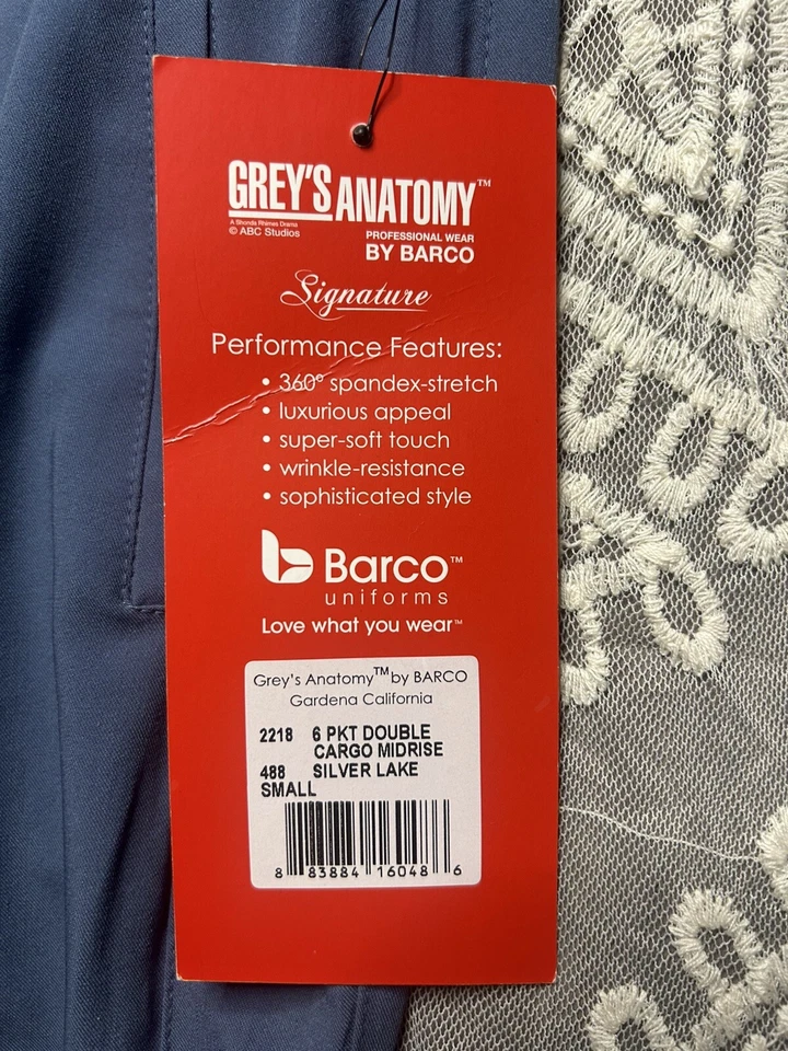 Pantalones Médicos Grey's Anatomy S Carga Tiro Medio Corbata Frontal Recta “Silver Lake” 2218 Foto 3 de 4