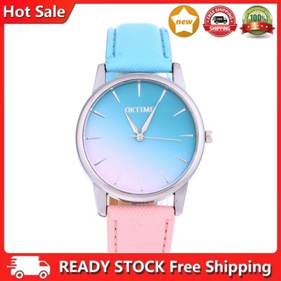 Women Casual Candy Color Leather Belt Student Watch (2#)