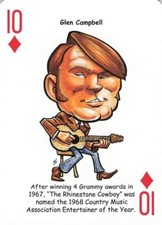 Glen Campbell 10 of Diamonds - The Original Country Music Legends Playing Card