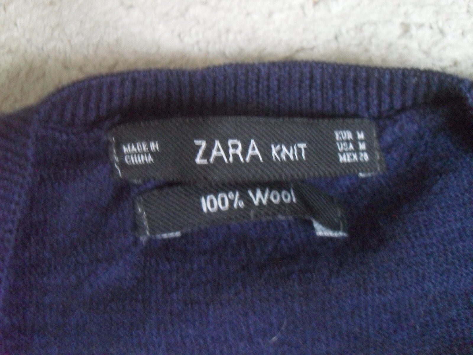 Wollpullover von ZARA Gr. M 38 Dunkelblau top erhalten eBay