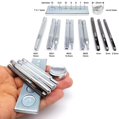 Hand Punch Tool for Popper Snap Button Press Stud Leather Bag Coat Fastener DIY