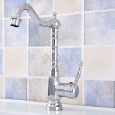 Chrome Brass Single Handle 360 Swivel Spout Kitchen Sink Basin Faucet Mixer Tap