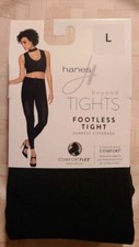 HANES black footless tights beyond tights L N...