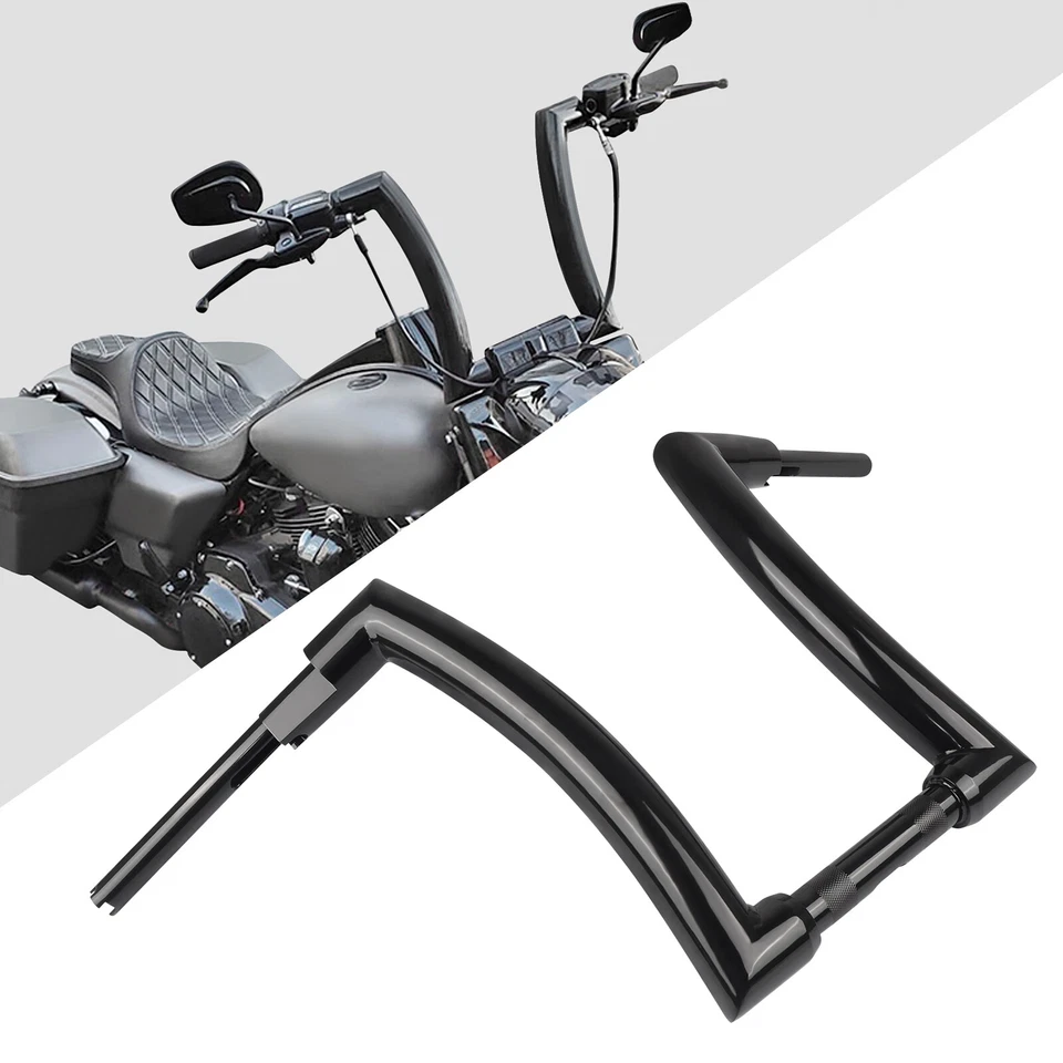 12" Rise 2" Ape Hanger Handlebar Compatible With Harley Softail Road King Glide Foto 3 de 4