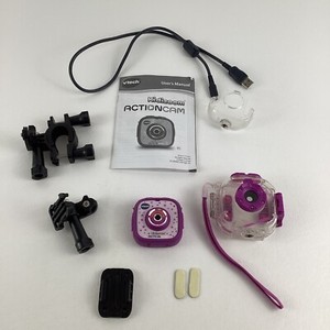 VTech Kidizoom Action Camera Photos Videos Manual Purple Mounts Case 2015
