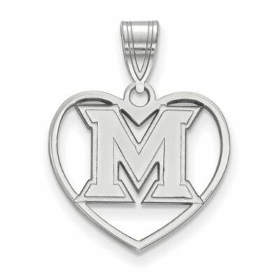 Sterling Silber Miami Ohio Buchstabe M Herz Anhänger