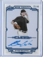 2019 Leaf Trinity BLAKE WALSTON Clear Acetate Platinum Foil Auto RC /45 Dbacks