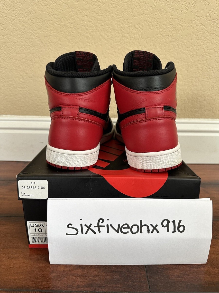 2013 NIKE AIR JORDAN 1 RETRO HIGH OG BRED Size 10 black red 2013 NIKE AIR JORDAN 1 RETRO HIGH OG BRED Size 10 black red