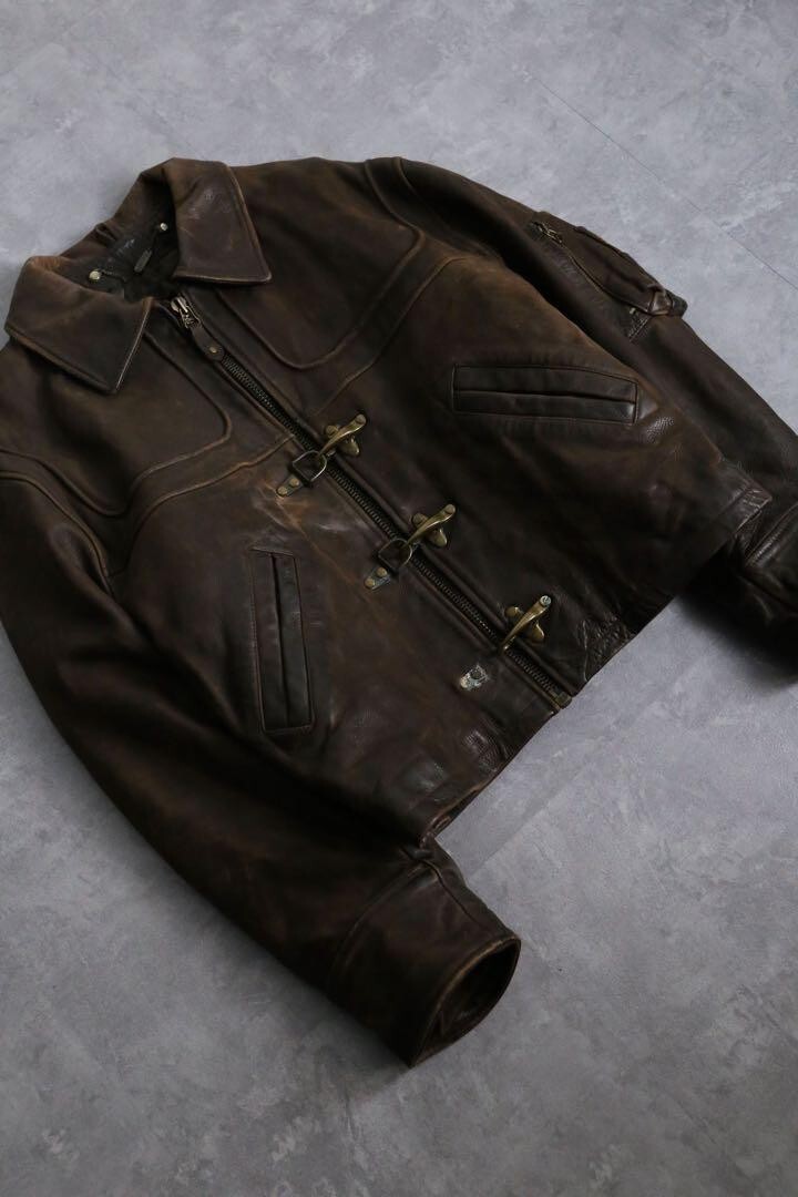 ジャケット・アウター 90's Ralph Lauren RLX \"Leather Fireman\" 90S RED SKINS Fireman Jacket Short Length American Casual