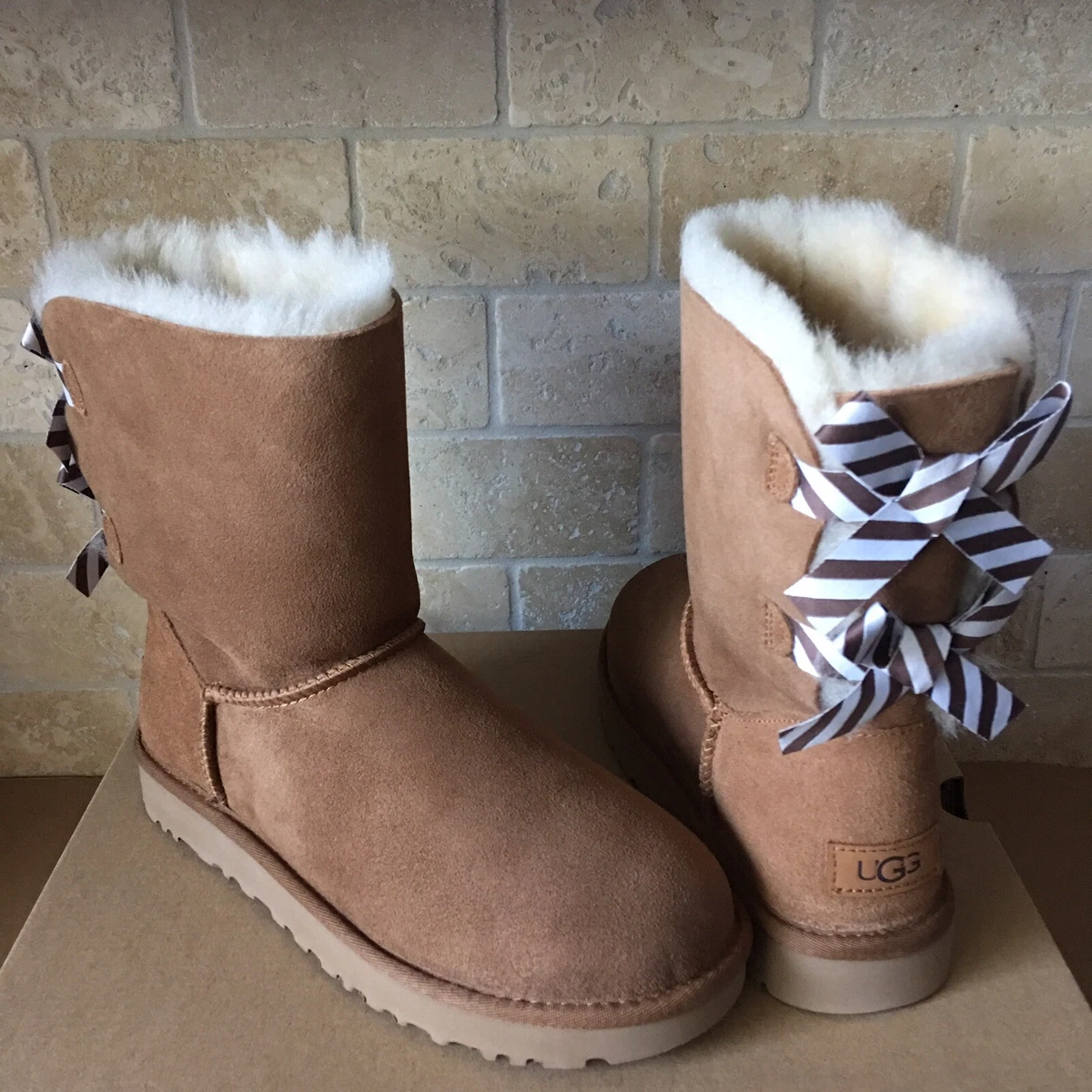 Ugg bailey bow on sale chestnut womens