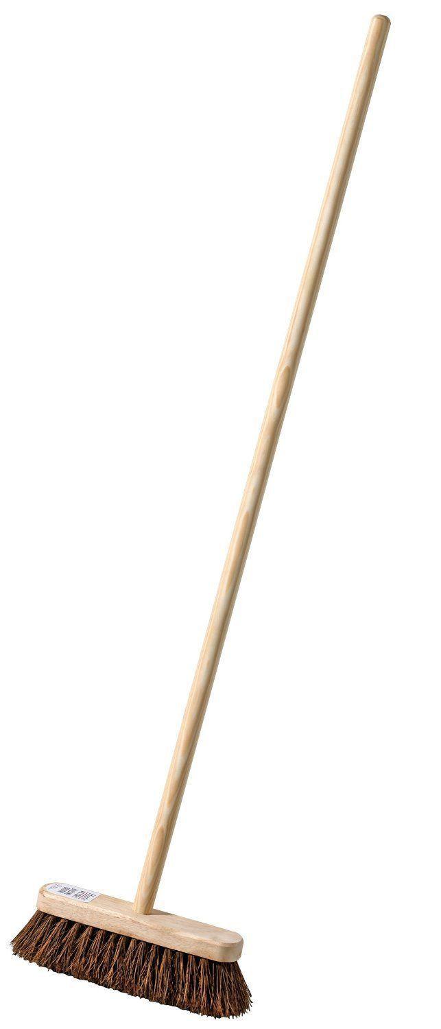 Garden Broom with Nailed Handle 10 inch Semi Stiff Bassine Sweeping Brush