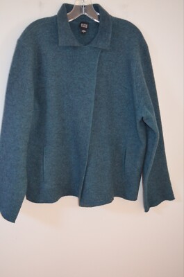 Veste En Laine 100% Eileen Fisher Bleue Taille L - Neuf Sans étiquettes - Coupe Classique