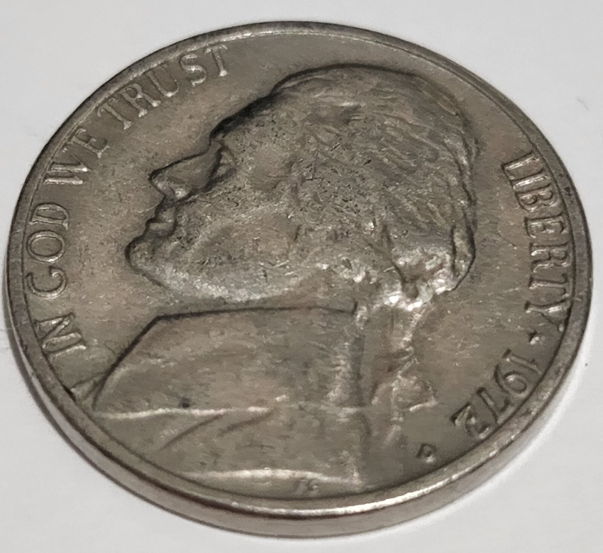 1) SINGLE 1972 D Mint Mark USA NICKEL 5 CENT US COIN JEFFERSON