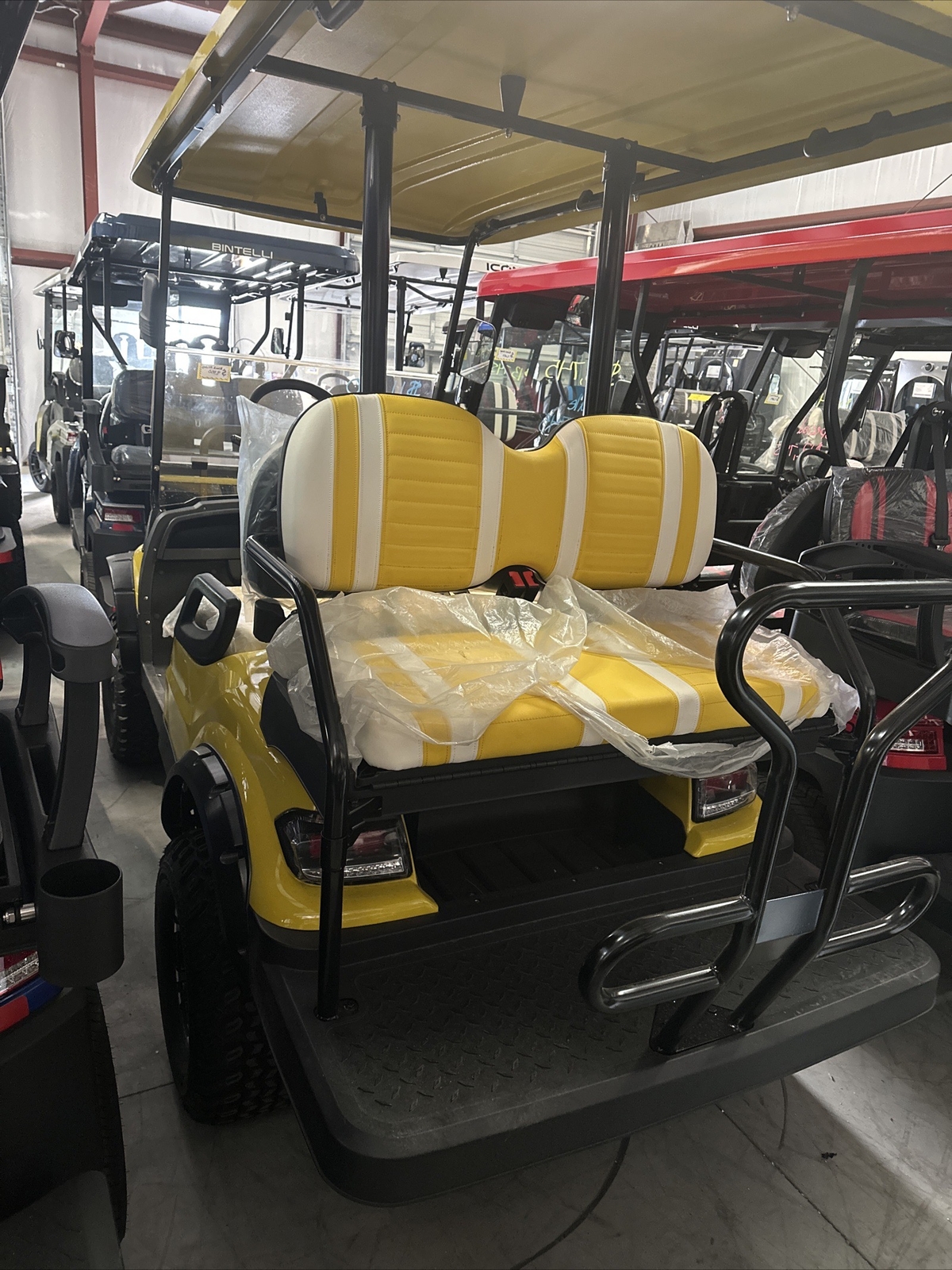 ICON Golf Cart 4 Seat Yellow Golf Cart NC Appliances Superstore