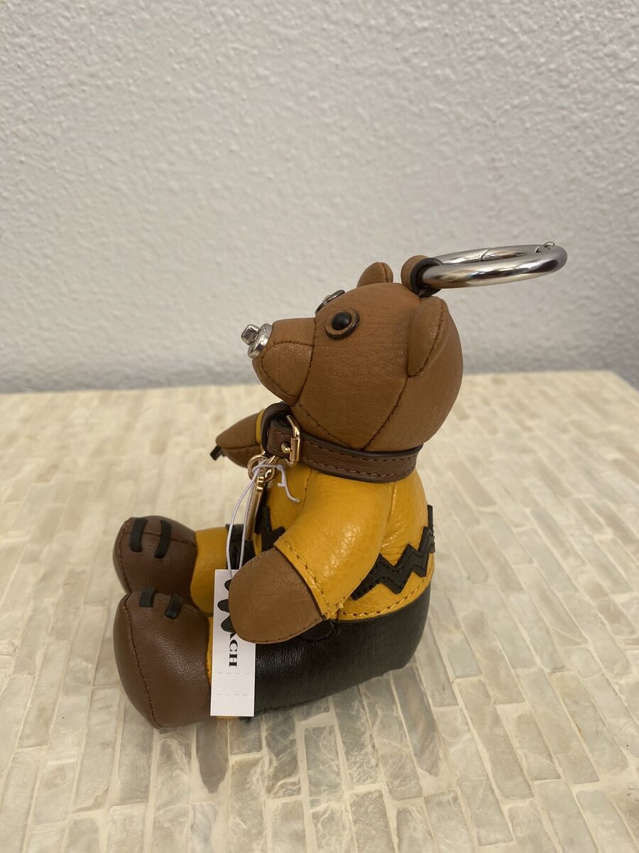 Coach X Peanuts Charlie Brown Bear Collectible Bag Charm pebble