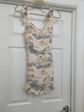 Reformation Christine Mini Dress Longbeach Tie Shoulder Ruffle Sweetheart Size 2