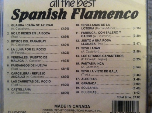 LN RARE! Various Artists All The Best Spanish Flamenco: 20 Great Favorites CD - Picture 2 of 2
