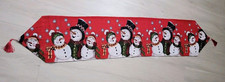 Vintage Tapestry Table Runner Snowmen Caroling Snowman Christmas 68" x 13"