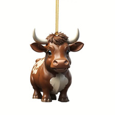 Acrylic Cow Car Ornament, Backpack Accessory - New