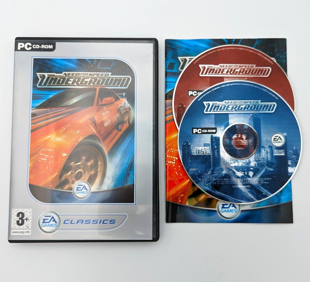 Need For Speed Underground PC CD-ROM Game EA Games 3+ Yrs 100% COMPLETE -EX  COND