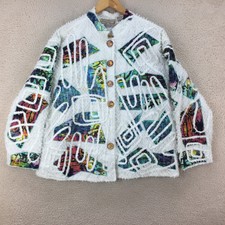 Life Style Luxury Design Vintage Blue Cotton Regular Jacket Women Size Uk Xl