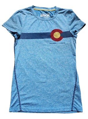 Bolder Boulder Shirt Women XS Race Boulder Colorado 10K Blue Run Gym Yoga 2019