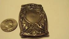 Antique Art Nouveau Sterling Silver Gorham Ornate Floral Match Safe 