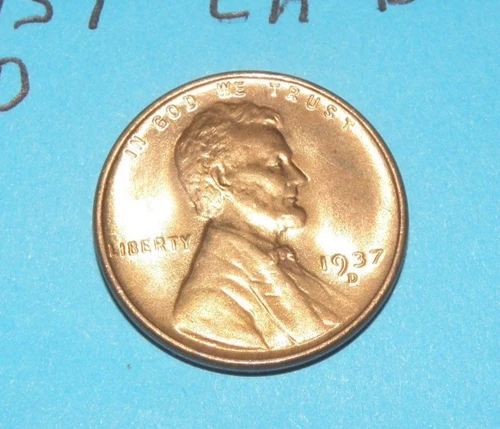 1937 D      LINCOLN WHEAT CENT   CHOICE RED UNCIRCULATED  #5