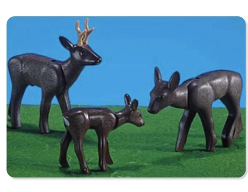 PLAYMOBIL VINTAGE #7226 DEER AND FAWN FIGURES FAMILY OF THREE NEW
