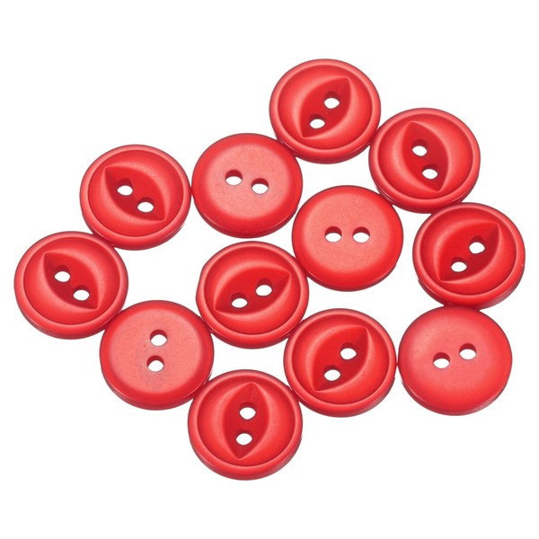 50 StüCk Runde Rote NäHknöPfe 12.5Mm Resin 2-Loch Fischauge Diy KnöPfe-image