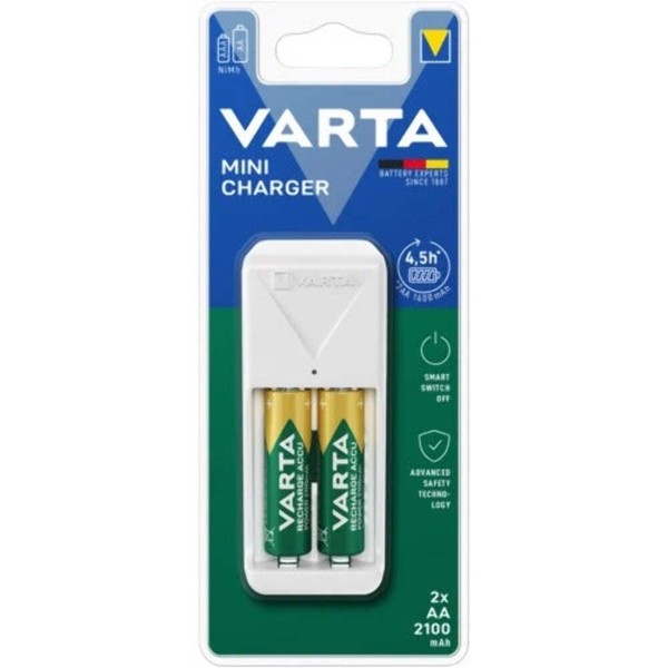 Varta Mini Charger 57656 + 2X Aa 2100Mah Nimh Akkus LadegeräT-image
